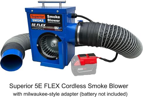 Superior 5E Flex Cordless Smoke Blower with Battery Adapter Compatible with Milwaukee and SP-8 Smoke Emitters. Locate Leaks and Sources of Sewer Gas in DWV Drain Systems and Sewer Lines. in Kuwait