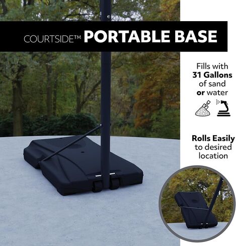 Lifetime NBA Portable Basketball Hoop, 50 Inch Shatterproof Fusion Backboard, Adjustable Height 8-10 Ft, Speed Shift Adjust, Base with Wheels, Slam-It Rim in Kuwait