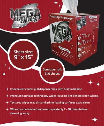 3-Ply Shop Towels, 240 Sheets, Ultra Strong Premium White Cleaning Cloths, Commercial Grade Mechanic Rags for Garage, Auto, Restaurants & Housekeeping, 15" x 9", White in Kuwait