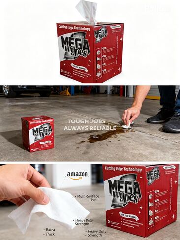 3-Ply Shop Towels, 240 Sheets, Ultra Strong Premium White Cleaning Cloths, Commercial Grade Mechanic Rags for Garage, Auto, Restaurants & Housekeeping, 15" x 9", White in Kuwait