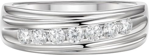 Mens Moissanite Wedding Band 7 Round Round of D Color VVS1 Clarity Stone 925 Sterling Silver Engagement Bresident Promise Home For Hite 7-14 in Kuwait