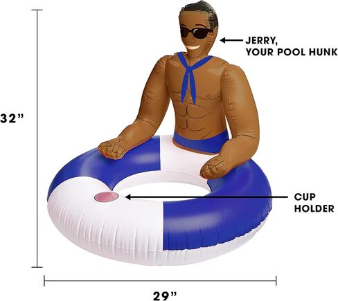 NPW Pool Float Drinking Buddies | Fun Pool Float for Parties and Relaxing | Inflatable Pool Hunk Ring - Sailor in Saudi Arabia