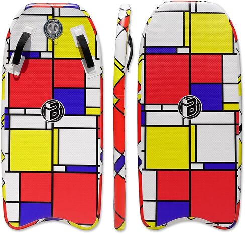 BoardX Inflatable Bodyboard Portable Surfboard with Hammer Seam Technology Storage 48 Inch Super Folding Body Board with Max Inflation Pressure 15PSI (Block) in Kuwait