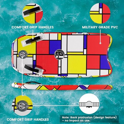 BoardX Inflatable Bodyboard Portable Surfboard with Hammer Seam Technology Storage 48 Inch Super Folding Body Board with Max Inflation Pressure 15PSI (Block) in Kuwait