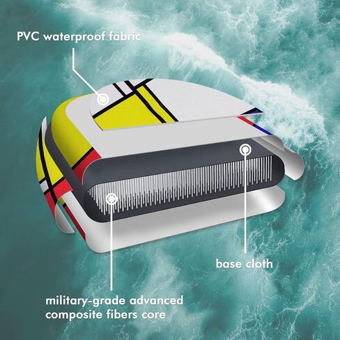 BoardX Inflatable Bodyboard Portable Surfboard with Hammer Seam Technology Storage 48 Inch Super Folding Body Board with Max Inflation Pressure 15PSI (Block) in Kuwait