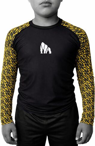 Rash Guard for Boys Girls Kids Long Sleeve Ranked Edition - for BJJ MMA Jiu Jitsu No-Gi Grappling in Kuwait