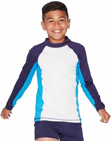 Cat & Jack Boys' Long Sleeve Colorblock Swim UPF 50 Rash Guard Top - in Saudi Arabia