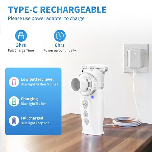 Nebulizer Portable Nebulizer with Travel case, Nebulizer for Adults and Kids. Hand held Nebulizer Machine with 2 mask and 1 Mouth piece. in Kuwait