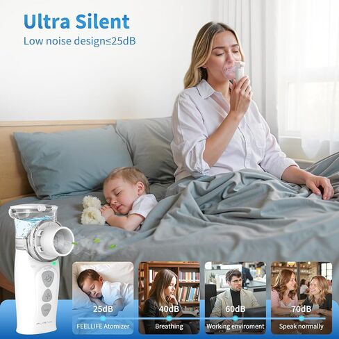 Nebulizer Portable Nebulizer with Travel case, Nebulizer for Adults and Kids. Hand held Nebulizer Machine with 2 mask and 1 Mouth piece. in Kuwait