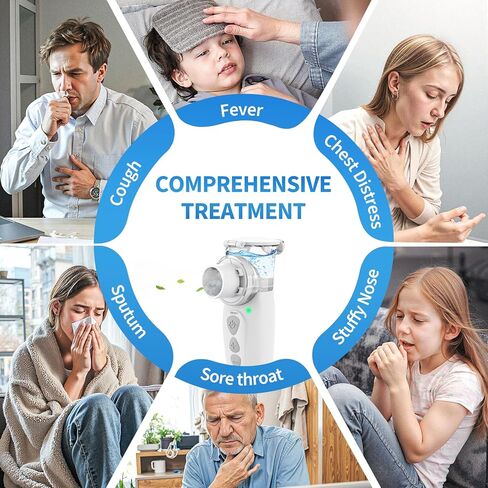Nebulizer Portable Nebulizer with Travel case, Nebulizer for Adults and Kids. Hand held Nebulizer Machine with 2 mask and 1 Mouth piece. in Kuwait