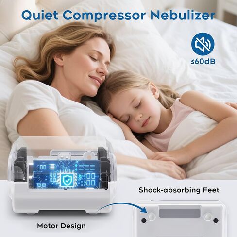 Smart Digital Display Nebulizer Machine for Adults and Kids, Compressor with Timing Function-0602-D77-A03 in Kuwait