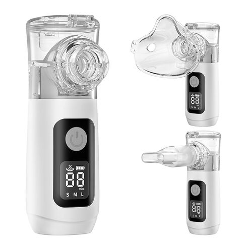 Smart Digital Display Portable Nebulizer for Adults and Kids, Rechargeable with Three Adjustable Mist Levels for Travel and Home Us-0518-NE07B-LUE-A9 in Kuwait