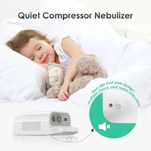 Nebulizer Machine for Adults & Kids with Mouthpiece and Mask, Desktop Compressor & Jet for Home Use-0518-CNB69025-LUE-B5 in Kuwait