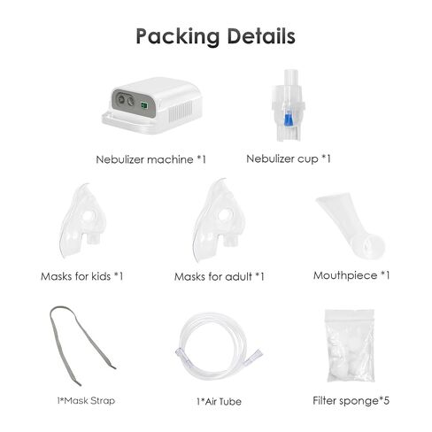 Nebulizer Machine for Adults & Kids with Mouthpiece and Mask, Desktop Compressor & Jet for Home Use-0518-CNB69025-LUE-B5 in Kuwait