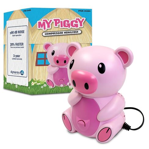 Dynarex Resp-O2 Pediatric Nebulizer for Kids - Portable Compressor, Asthma Relief, Quiet Operation - Pig Design, Case of 4 Child Nebulizer in Kuwait