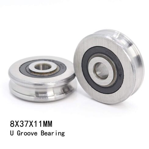 2 قطعة الحلقة الخارجية مع محمل U-Groove 8x37x11 مللي متر سلك كابل بكرة تحمل المشي بكرة ثقيلة رافعة U الأخدود محامل العجلات in Kuwait