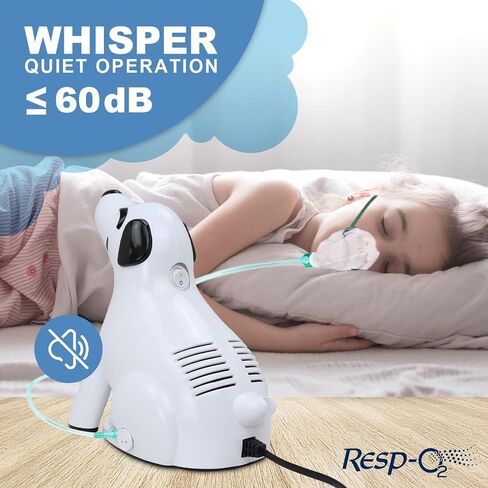 جهاز استنشاق الأطفال Dynarex Resp-O2 للأطفال - ضاغط محمول، تخفيف الربو، تشغيل هادئ - تصميم للكلاب، علبة مكونة من 4 أجهزة استنشاق للأطفال in Kuwait