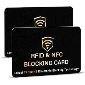 2026 حزمة جديدة من 2 بطاقة حجب RFID، بطاقة واحدة تحمي محفظة المحفظة بالكامل، واقي بطاقة الائتمان البنكية بدون تلامس NFC، مانع بطاقة الائتمان ATM - (أسود) in Kuwait