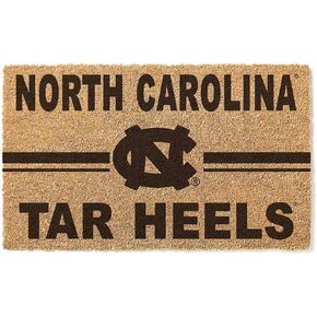 KH Sports Fan North Carolina Tar Heels Team Logo ممسحة جوز الهند، 18x30 بوصة، سجادة خارجية بكعب القطران؛ أظهر روح فريقك مع ممسحة الأرجل ذات الكعب العالي الفريدة من نوعها من نورث كارولينا تشابل هيل in Kuwait