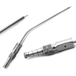 MEDSPO Professional Dental Implant Bone Graft Syringe | Curved Grafting Procedures | Aspirating Anesthetic Dentistry | Automatic Passive Cartridge | Tools Instruments (Frazier Suction tube 3mm) in Kuwait