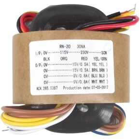 1pc R Core 30W R20 230V to 2X15V 2X9V Copper Custom Shield Preamp Decoder Earphone DAC Audio Power Supply(220V 2X15V 2X9V) in Kuwait