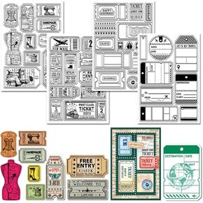 GLOBLELAND 4 Sheets Vintage Moth Background Clear Silicone Stamps for DIY Card Making Transportation Silicone Transparent Seal Decorative Clear Stamps for Scrapbooking and Album Journal Decoration in Kuwait