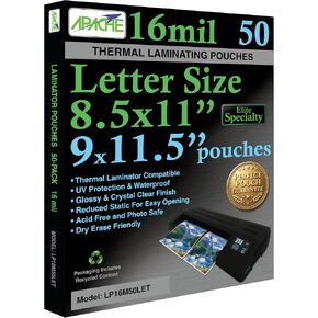 Apache Poster Size Laminating Pouches, 3 Mil, 100 Pack, Holds 24 x 36 Inch Projects (25 x 37 Inch Pouch Size), Thermal Laminator Compatible Laminating Sheets, Super Clear, Round Corners in Kuwait