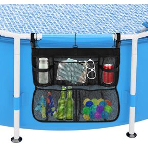 Pool Float Storage Net, Above Ground Pool Hanging Organizer with 5 Mesh Pockets, Double Layers Swimming Fence Poolside Storage Mesh Package for Pool Toys, Floats, Beach Balls 24 x 20 Inch in Kuwait