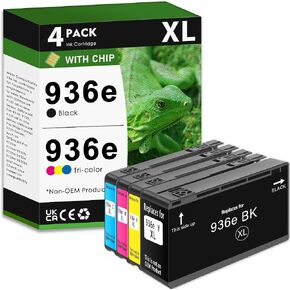 936e Ink Cartridges 936xl Black and Color Combo Pack Compatible Replacement for HP 936 Ink Cartridges for OfficeJet Pro 9125e 9135e 9110b 9730e 9128e 9130b (High Yield, Black Cyan Yellow Magenta) in Kuwait