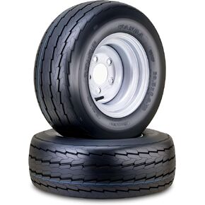 إطار وعجلة مقطورة واندا 20.5x8-10 10 طبقات E 95L مع 5 عروات على حافة فضية PCD مقاس 4.5 بوصة، مجموعة 2 in Kuwait