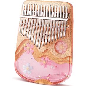 Kalimba 21 Keys Thumb Piano in Crystal & Wood with Portable EVA Bag, Tune Hammer, Thumb Pianos Finger Harp, Mbira Finger Piano Kalimba Gifts for Adults Kids Beginners in Kuwait
