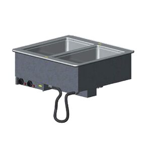 Vollrath 3640070 Electric Drop-In Hot Food Well with (2) 12"x 20" Wells, Thermostatic Controls & 1" Copper Manifold Drain (1250 Watts/208V) in Kuwait