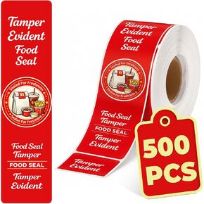 500-Pack Tamper Proof Stickers, 1.5in x 6in Strong Adhesive Food Delivery Evident Stickers Sealed for Tamper Detection, Easily Use Labels Tapes for Boxes, Cups, Coffee, Envelopes, Documents in Saudi Arabia