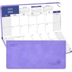 Poprun Pocket Monthly Calendar 2025-2026 ، Slim Size 3.25 "× 6.75" ، مخطط شهري صغير لمدة 18 شهر in Kuwait