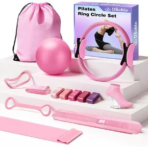Pilates Kit, Pilates Equipment for Home Workout, Pilates Set for Women with 13'' Pilates Ring and Ball, Hip Thrust Belt, Resistance Bands & Grip Socks Accessories for Starters Home Fitness in Saudi Arabia