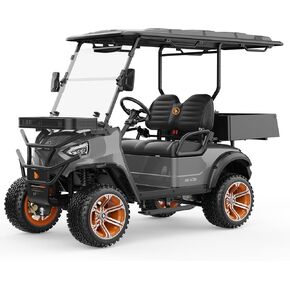 Electric Golf Cart - 48V 5KW AC Motor 100AH Maintenance-Free Lead-Acid Battery, 25 MPH Top Speed IP67 4-Wheel Hydraulic Disc Brakes & LED Lights for Golf Course/Community Travel in Saudi Arabia
