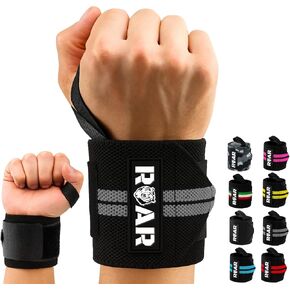 Wrist Wraps for Weightlifting (Pair) – Heavy-Duty Wrist Support with Thumb Loop, Reinforced Stitching & Strong Velcro – For Bench Press, Cross Training, Strength Training & Gym Workouts in Kuwait