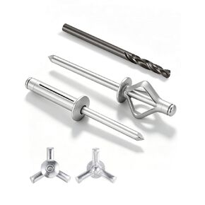 Tri-Fold Pop Rivets 1/4" x 3/4", 100 CTs High Grip Exploding Bulb Blind Aluminum Rivets for Thin Sheet Metal, 6.4x20mm Open End Steel Mandrel in Kuwait