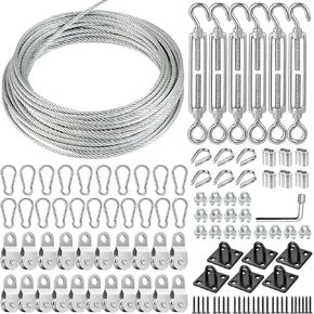 Batting Cage Cable Kit for 10/20/35/55/70FT, Heavy Duty Retractable Batting Cage Netting Net Wire Tension Hanging Kit, Batting Cage Frame for Backyard, DIY Baseball & Softball Hitting Tunnels in Kuwait