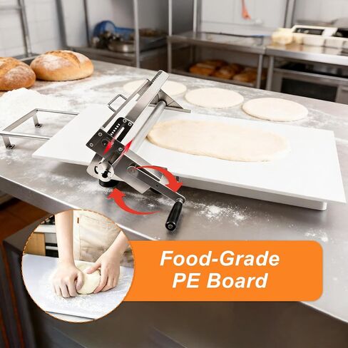 32.7"x18.9" Manual Dough Sheeter with Adjustable Thickness 0-25mm, Folding Dough Sheeter Machine for Commercial Home Bakery, Stainless Steel Portable Dough Machine for Pizza, Puff Pastry(300) in Kuwait