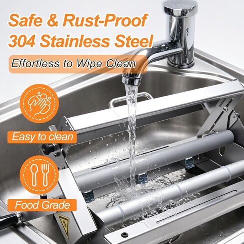 32.7"x18.9" Manual Dough Sheeter with Adjustable Thickness 0-25mm, Folding Dough Sheeter Machine for Commercial Home Bakery, Stainless Steel Portable Dough Machine for Pizza, Puff Pastry(300) in Kuwait