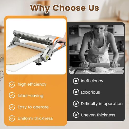 Folding Dough Sheeter 40.9"x15.5" for Bread and Pastries (2 Rolling Boards) | Manual Stainless Steel Dough Machine, Adjustable Thickness, Portable Manual Sheeter Machine in Kuwait