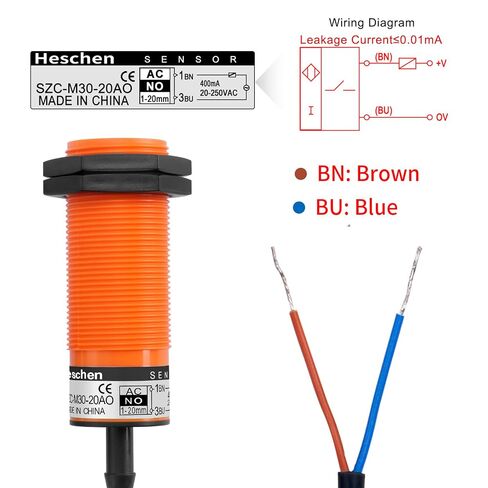 Heschen M30 كاشف مفتاح القرب بالسعة 20 مم مفتاح القرب | SZC-M30-20AO 20-250VAC 400mA مفتوح عادة (NO) 2 سلك in Kuwait