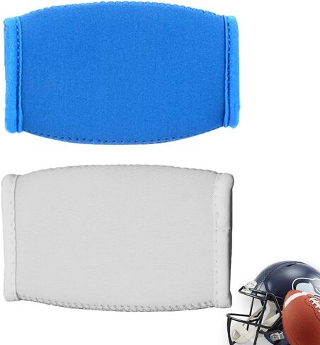 2 Pack Football Chin Pad Chin Strap Cover Unique Sport Football Chin Cover (White and Blue) in Kuwait