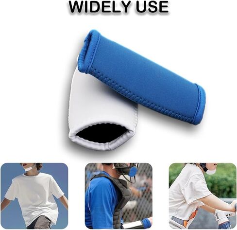 2 Pack Football Chin Pad Chin Strap Cover Unique Sport Football Chin Cover (White and Blue) in Kuwait