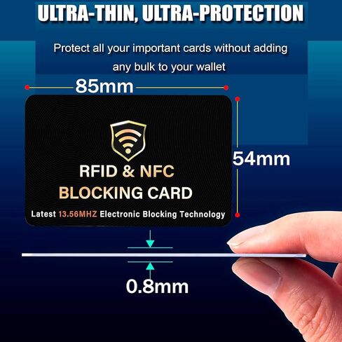 2026 حزمة جديدة من 2 بطاقة حجب RFID، بطاقة واحدة تحمي محفظة المحفظة بالكامل، واقي بطاقة الائتمان البنكية بدون تلامس NFC، مانع بطاقة الائتمان ATM - (أسود) in Kuwait