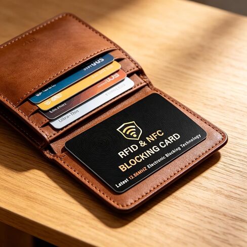 2026 حزمة جديدة من 2 بطاقة حجب RFID، بطاقة واحدة تحمي محفظة المحفظة بالكامل، واقي بطاقة الائتمان البنكية بدون تلامس NFC، مانع بطاقة الائتمان ATM - (أسود) in Kuwait