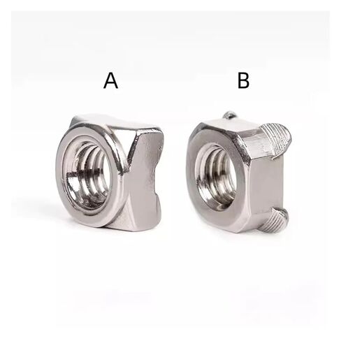 DIN928 304 Stainless Steel Square Weld Nuts Corner Spot Welding Soldering Nut M4-M12(Style A,M3 (60Pcs)) in Kuwait