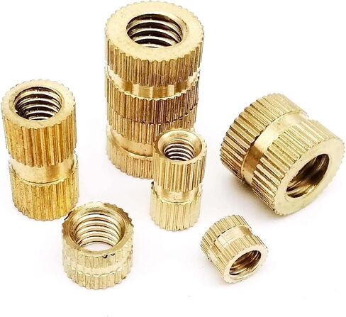 Solid Brass Copper Thread Injection Molding Knurl Embedded Insert Nut(Length 10mm,25pcs M4 (OD 5.2mm)) in Saudi Arabia
