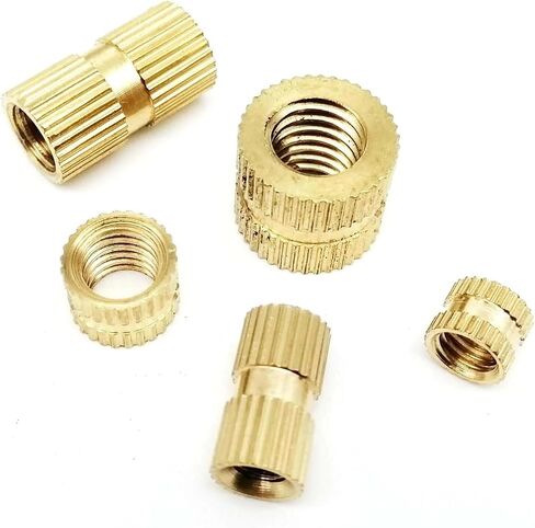 Solid Brass Copper Thread Injection Molding Knurl Embedded Insert Nut(Length 10mm,25pcs M4 (OD 5.2mm)) in Saudi Arabia